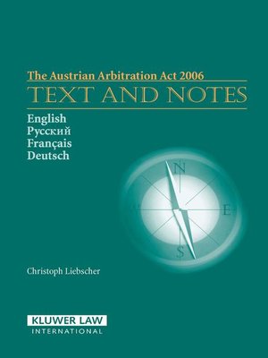 cover image of The Austrian Arbitration Act 2006